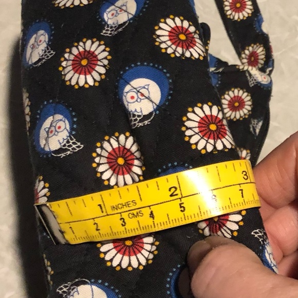 Vera Bradley Navy Owls Quilted Canvas Crossbody Hobo Bag 12”x3”x6” - Picture 9 of 9